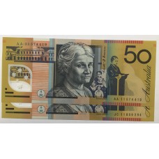 AUSTRALIA 2011 . FIFTY 50 DOLLAR BANKNOTES . STEVENS/HNERY . FIRST and LAST PREFIX AA11/JC11